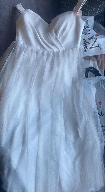Bride elbisesi beyaz elbise kısa gelinlik
