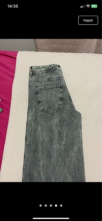 32 Beden gri Renk wide leg kot pantolon