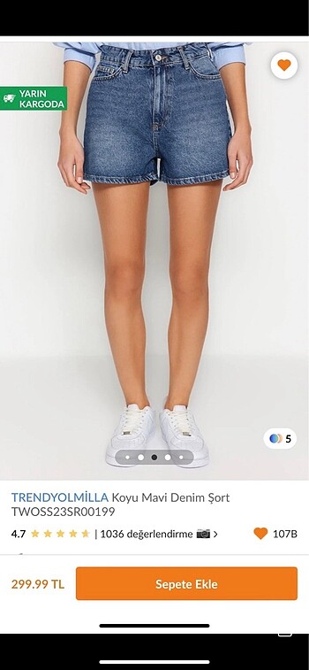 38 Beden TRENDYOLMİLLA Denim Şort