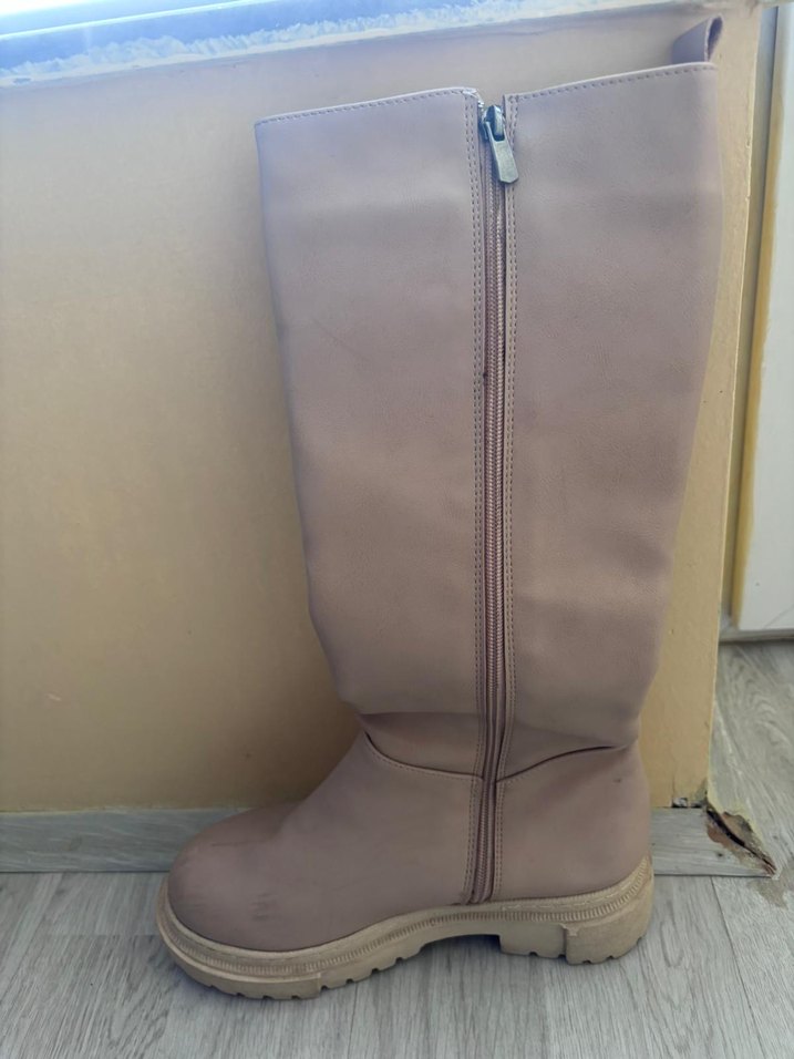 Bej Dizüstü Topuklu Kadın Çizme - Görsel 5