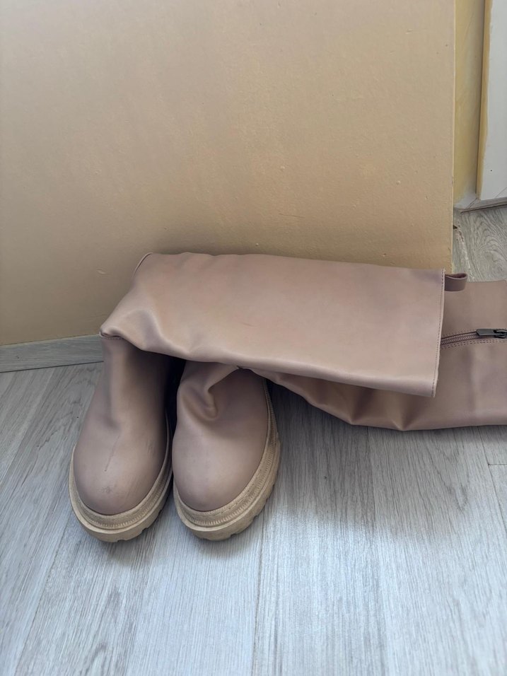 Bej Dizüstü Topuklu Kadın Çizme - Görsel 2