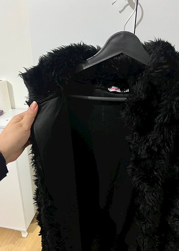 Siyah Kürklü Midi Kadın Yelek - Görsel 2