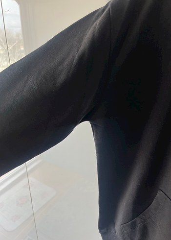 Siyah Fermuarlı Kadın Sweatshirt - Görsel 3