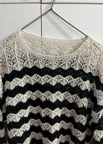 Bohem Uzun Kollu Triko Kadın Kazak - Görsel 2