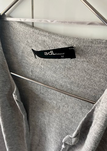 Gri Keten Midi Kadın Hırka - Görsel 2