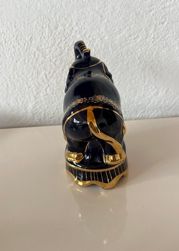 Altın Detaylı Siyah Fil Biblo - Görsel 5