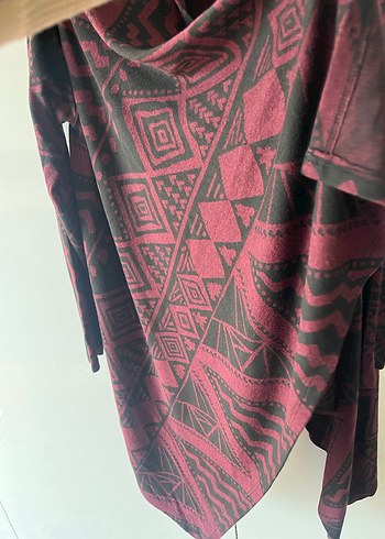 Bordo Bohem Salaş Midi Hırka - Görsel 2