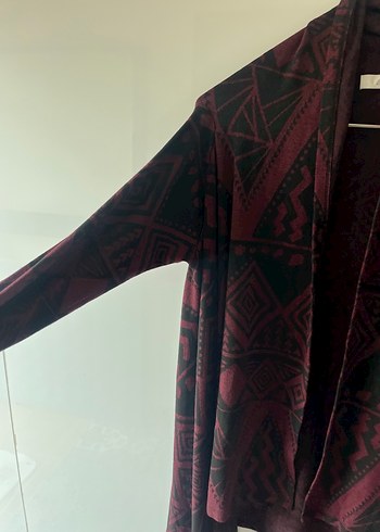 Bordo Bohem Salaş Midi Hırka - Görsel 4