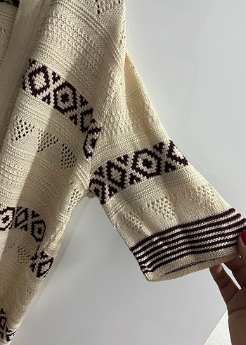 Nakışlı Örgü Bohem Kadın Hırka - Görsel 3