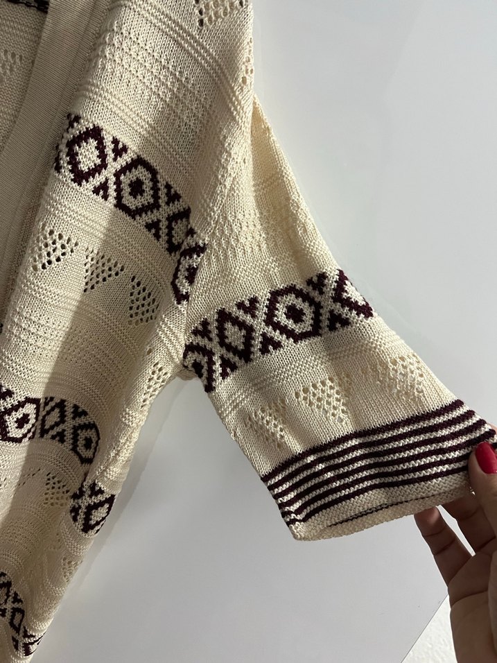 Nakışlı Örgü Bohem Kadın Hırka - Görsel 3