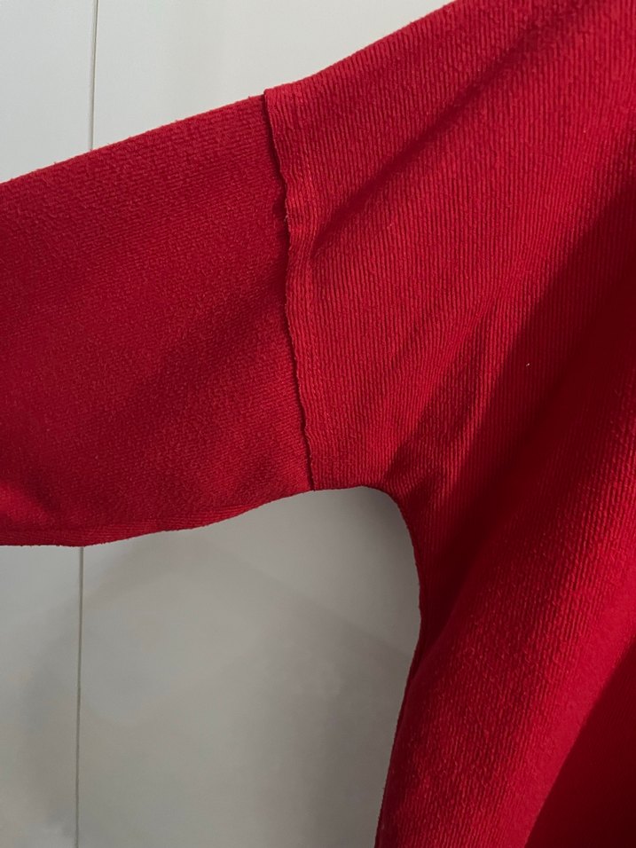 Kırmızı Kadın Sweatshirt Bisiklet Yaka - Görsel 4