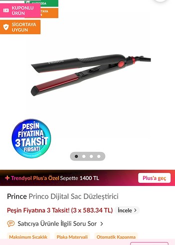 PRINCO Siyah Saç Düzleştirici - Görsel 4