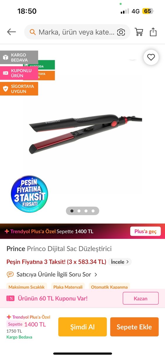 PRINCO Siyah Saç Düzleştirici - Görsel 4