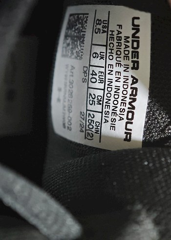 Erkek Siyah Street Wear Spor Ayakkabı under armaur - Görsel 5