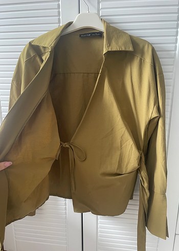 Bej Dökümlü Uzun Kollu Gömlek - Görsel 2