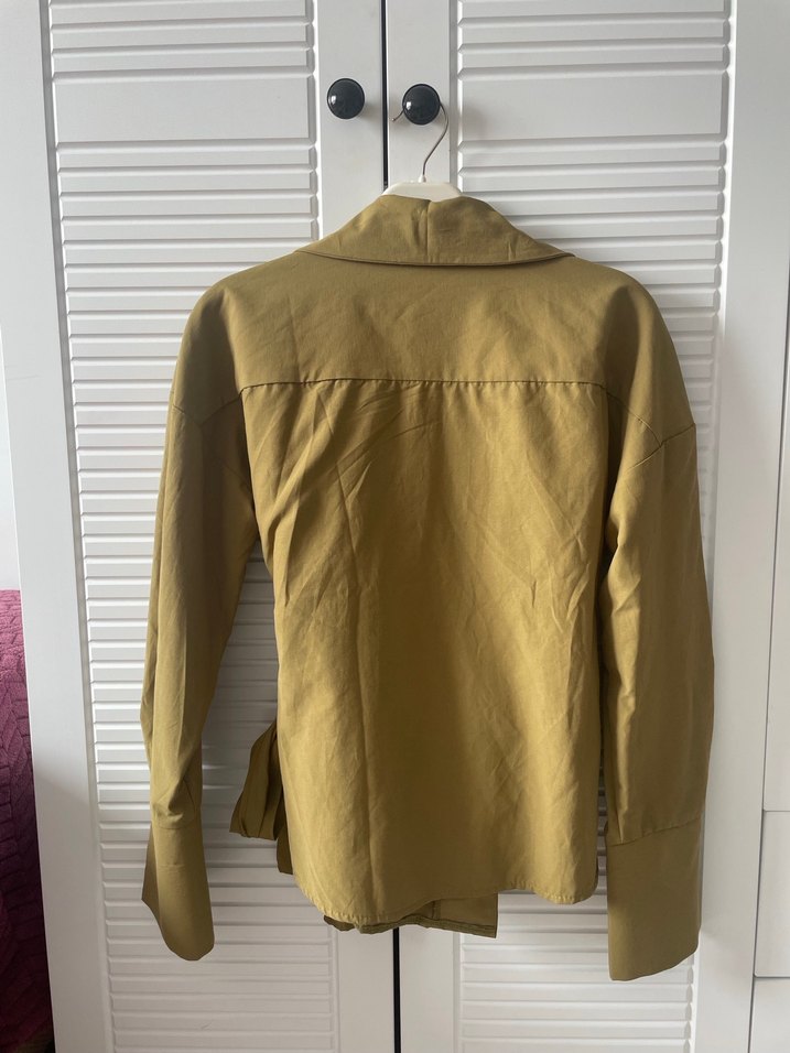 Bej Dökümlü Uzun Kollu Gömlek - Görsel 3