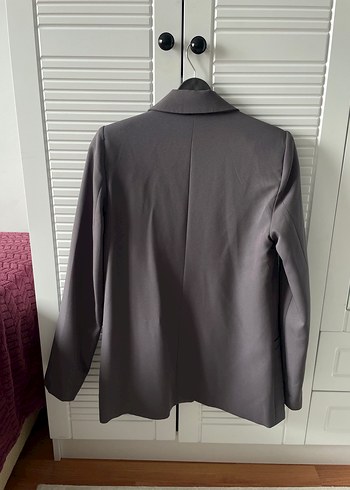 Gri Düğmeli Kadın Blazer Ceket - Görsel 2