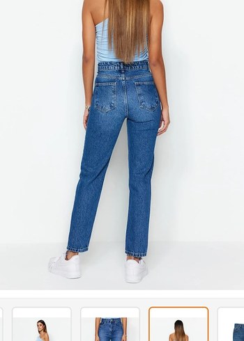 Milla yüksek bel mom jean