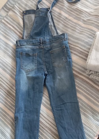 Kızlar için Ayarlanabilir Askılı Kot Tulum