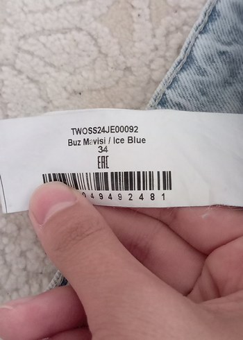 34 Beden buz mavisi yüksek bel pantolon