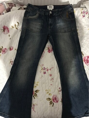 30 Beden Düşük bel y2k flare jean