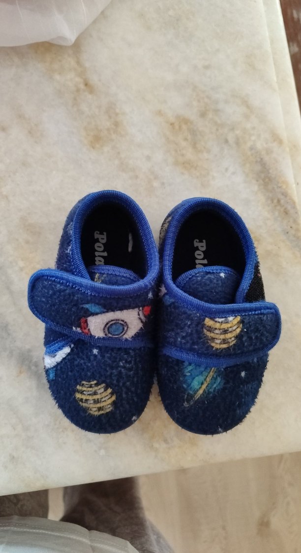 Mavi Nakışlı Erkek Çocuk Ev Terliği - Görsel 3