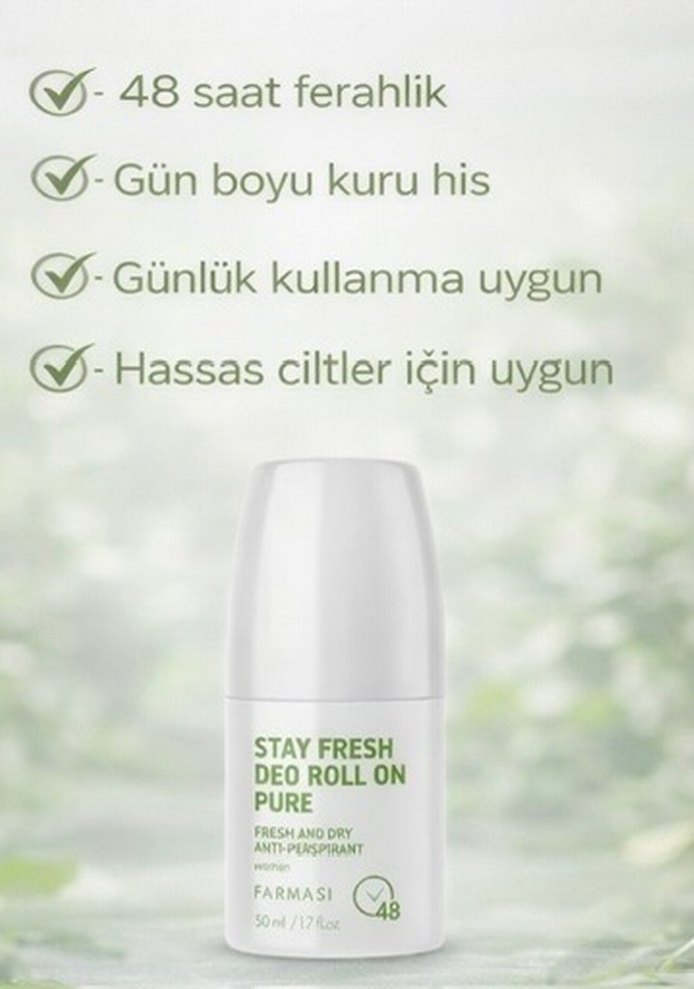 2 adetFarmasi Stay Fresh Pure Kadın Roll-On Deodorant 50 ml - Görsel 2