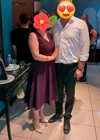 Diğer Mor Drapeli V Yaka Midi Elbise