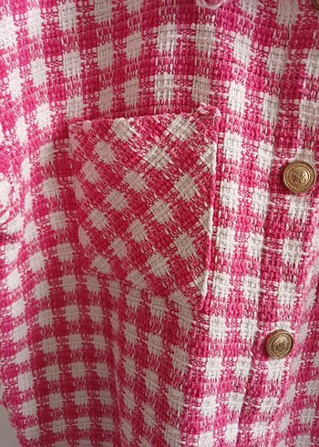 LC Waikiki Düğmeli Pembe Kareli Kız Gömlek