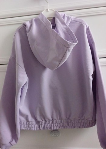 8 Yaş Beden koton Baskılı Mor Kız Sweatshirt