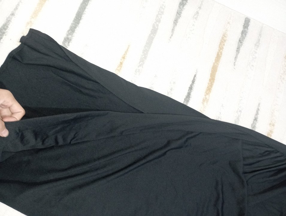 Uzun Kollu Siyah Drapeli Elbise - Görsel 5