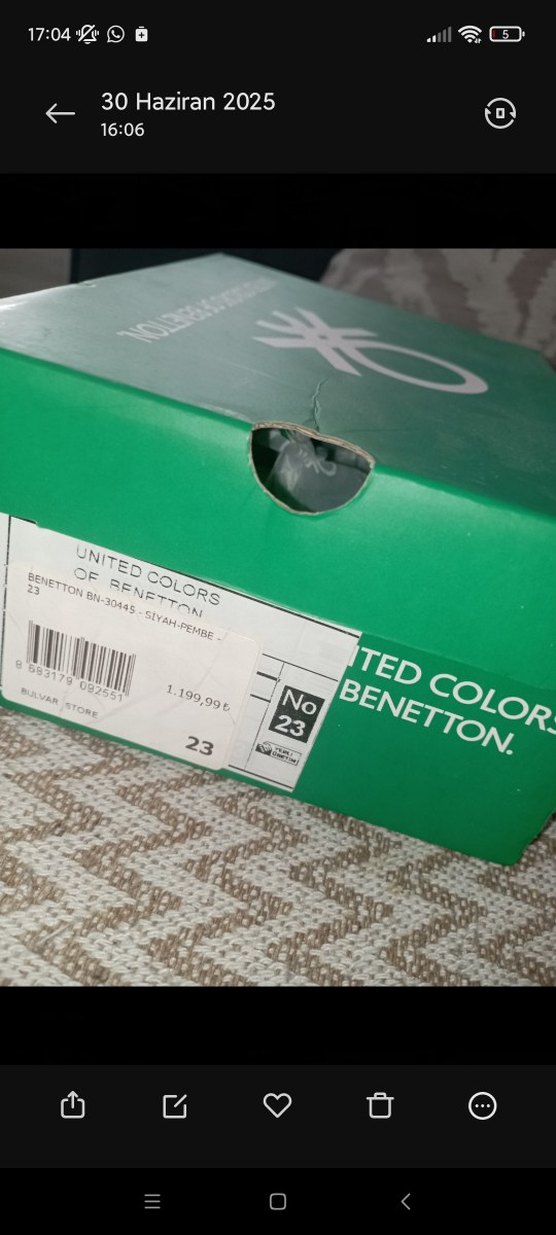 Benetton kiz Çocuk Siyah Spor Ayakkabı - Görsel 4