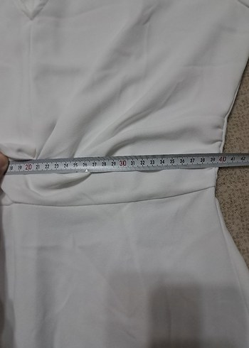 Beyaz V Yaka Kısa Tulum - Görsel 7