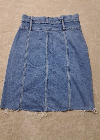 Düğmeli Midi Kot Etek - Görsel 7