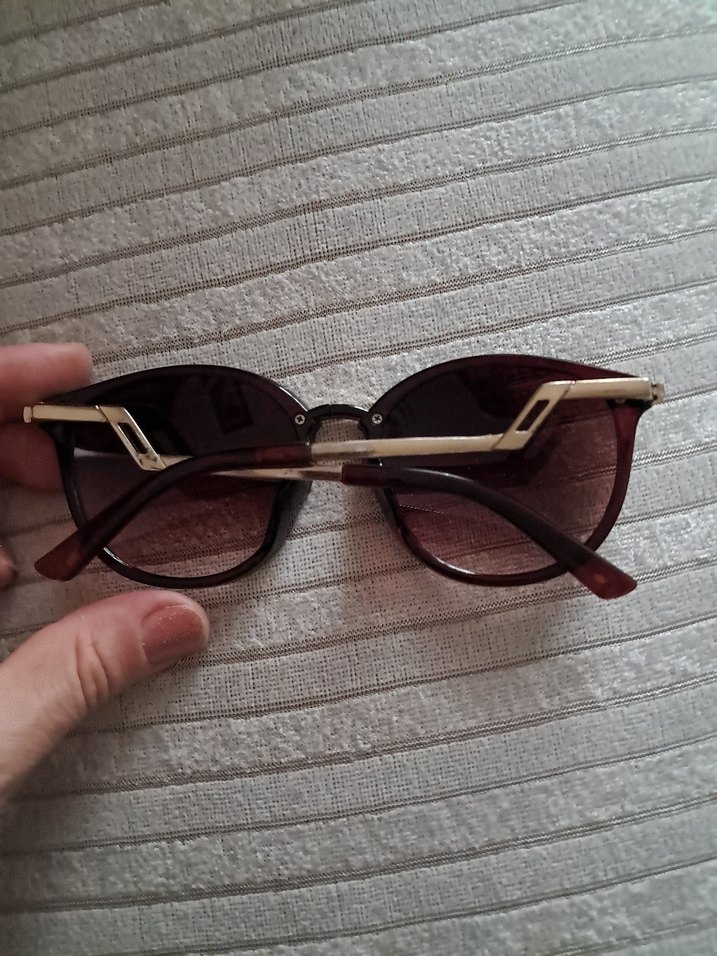 Şeffaf kahverengi retro kadın güneş gözlüğü - Görsel 5