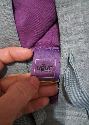 Gri Kapüşonlu cocuk Sweatshirt - Görsel 4