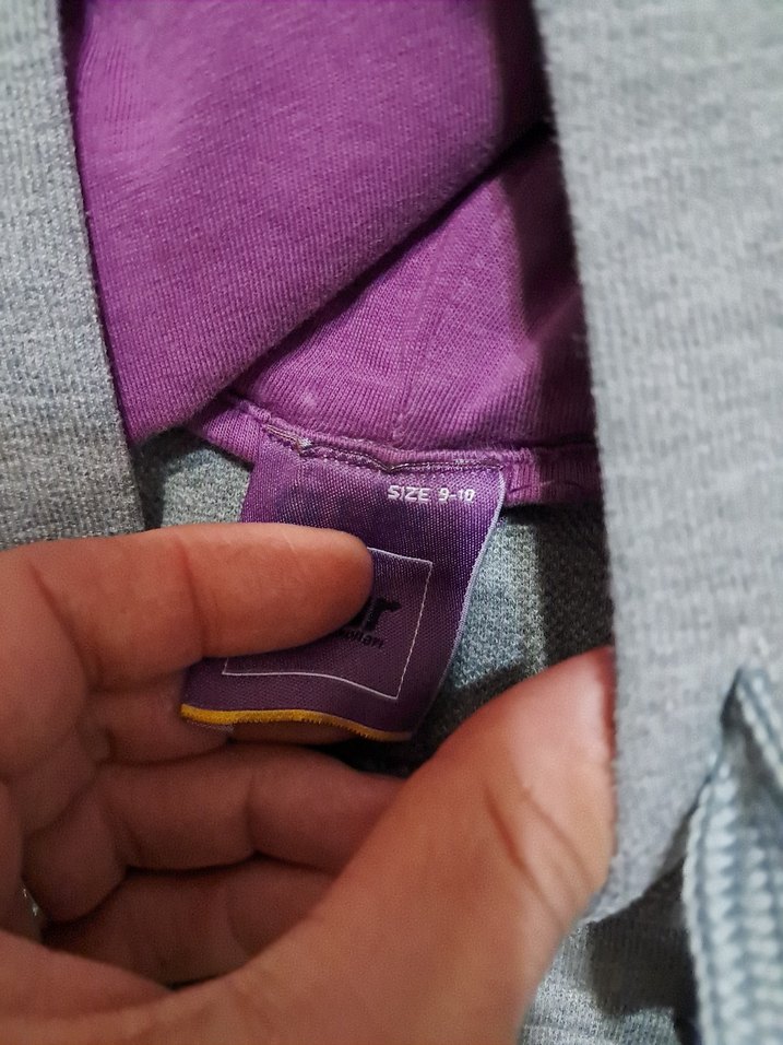 Gri Kapüşonlu cocuk Sweatshirt - Görsel 5