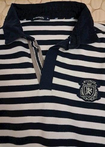 Erkek lacivert Beyaz Çizgili Sweatshirt - Görsel 3