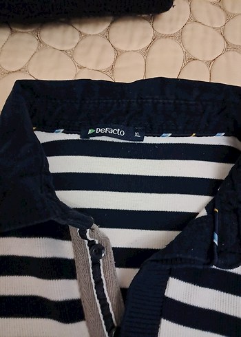 Erkek lacivert Beyaz Çizgili Sweatshirt - Görsel 2