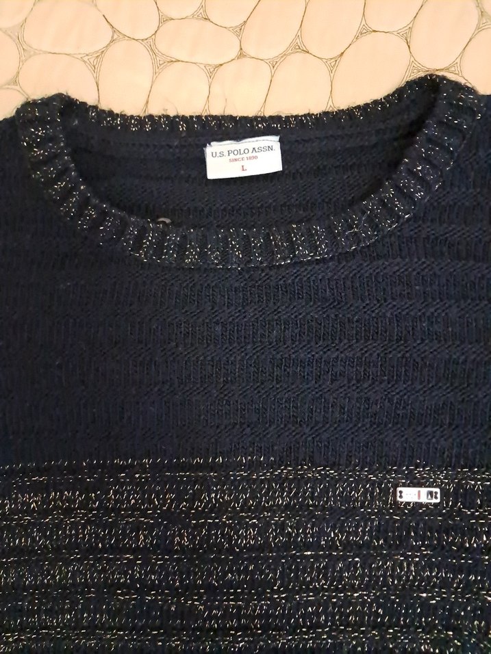 Polo Kadın Siyah Uzun Kollu Triko Kazak - Görsel 2