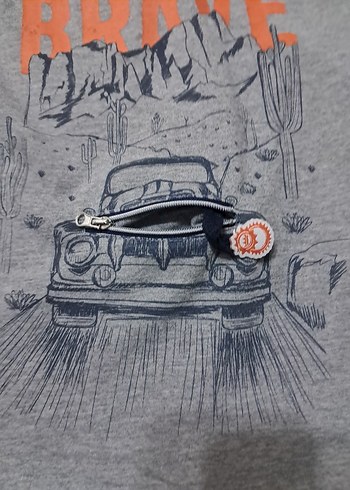 Erkek Gri Baskılı Uzun Kollu Sweatshirt - Görsel 5