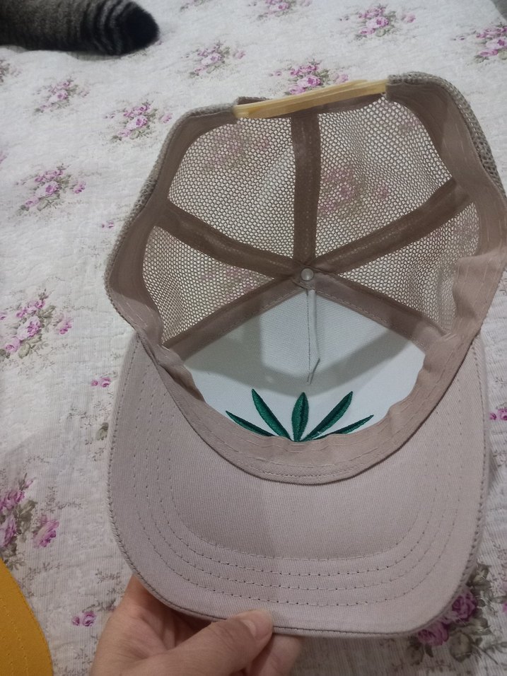 Sarı bej  Pamuklu Kadın Şapka Velcro Ayarlı - Görsel 4