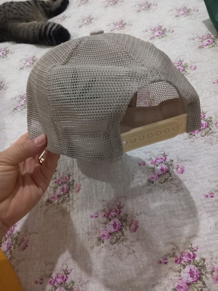 Sarı bej  Pamuklu Kadın Şapka Velcro Ayarlı - Görsel 3