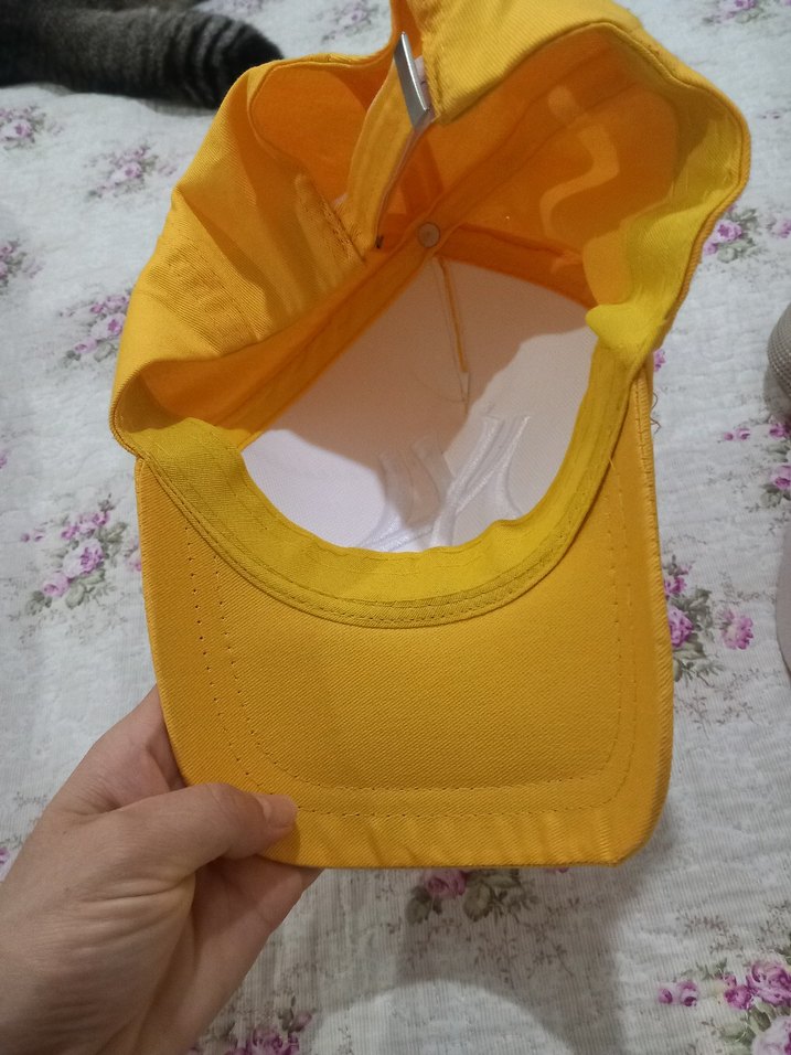 Sarı bej  Pamuklu Kadın Şapka Velcro Ayarlı - Görsel 5