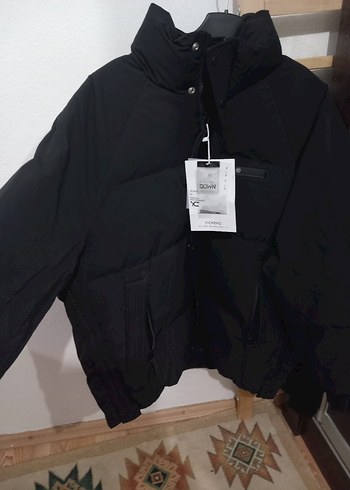 Siyah Oversize Midi erkek Kışlık Mont - Görsel 6