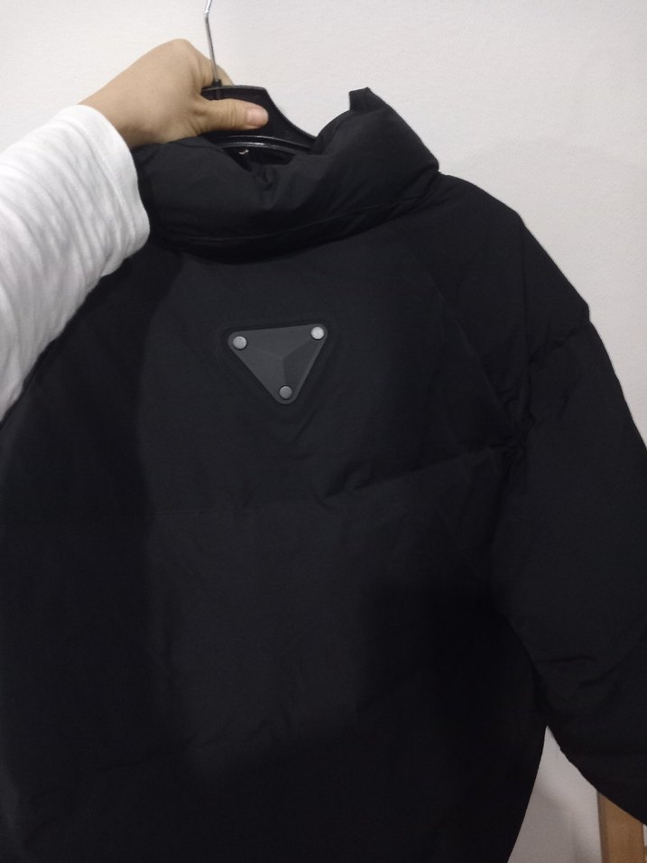 Siyah Oversize Midi erkek Kışlık Mont - Görsel 4