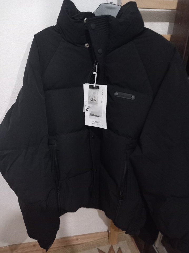 Siyah Oversize Midi erkek Kışlık Mont - Görsel 5