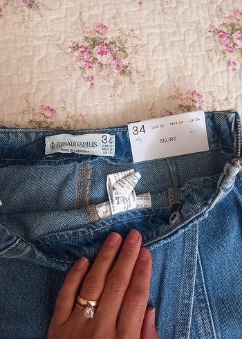 Düğmeli Mavi Denim Mini Etek - Görsel 6
