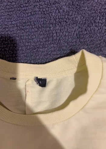 l Beden sarı Renk Sarı Baskılı Kadın Oversize Spor Tişört
