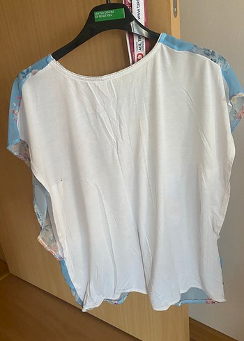 Mavi Çiçekli Bohem Salaş Bluz - Görsel 5